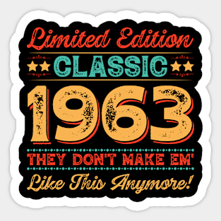 Limited Edition Classic 1963 60th Birthday Sticker